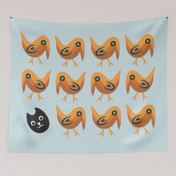Item preview, Clay birds and black cat designed and sold by Latoblooms.