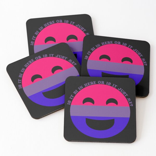 Item preview, ¿Es Bi aquí o solo soy yo? Cara sonriente bisexual en negro designed and sold by LuckyKermit.