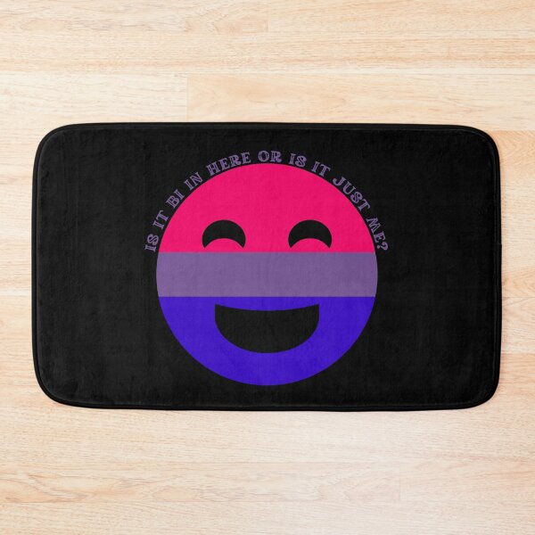 Item preview, Is It Bi In Here Or Is It Just Me Bisexual Smiley Face In Black designed and sold by LuckyKermit.