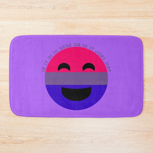Item preview, Is It Bi In Here Or Is It Just Me Bisexual Smiley Face In Purple designed and sold by LuckyKermit.