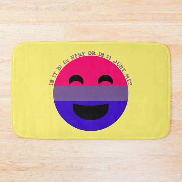Item preview, Is It Bi In Here Or Is It Just Me Bisexual Smiley Face In Yellow designed and sold by LuckyKermit.
