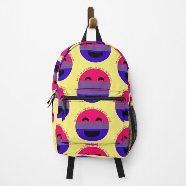 Item preview, Is It Bi In Here Or Is It Just Me Bisexual Smiley Face In Yellow designed and sold by LuckyKermit.