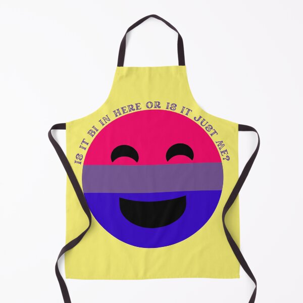 Item preview, Is It Bi In Here Or Is It Just Me Bisexual Smiley Face In Yellow designed and sold by LuckyKermit.