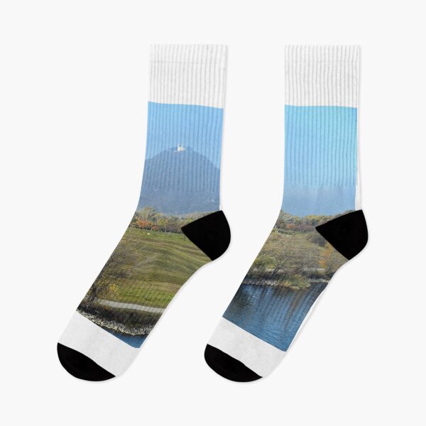 Item preview, Leopolds Church on top of the Leopoldsberg and Danube river in morning autumn season designed and sold by goceris.