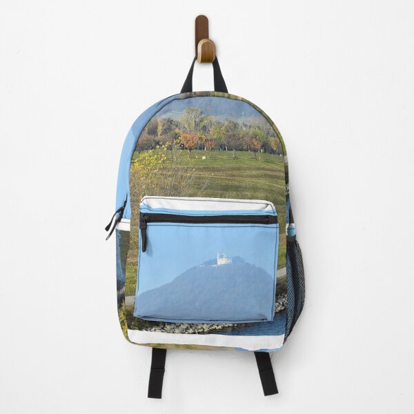 Item preview, Leopolds Church on top of the Leopoldsberg and Danube river in morning autumn season designed and sold by goceris.