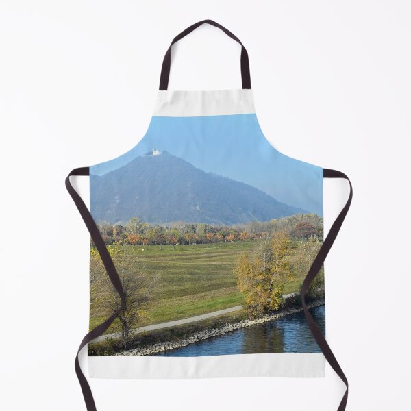 Item preview, Leopolds Church on top of the Leopoldsberg and Danube river in morning autumn season designed and sold by goceris.