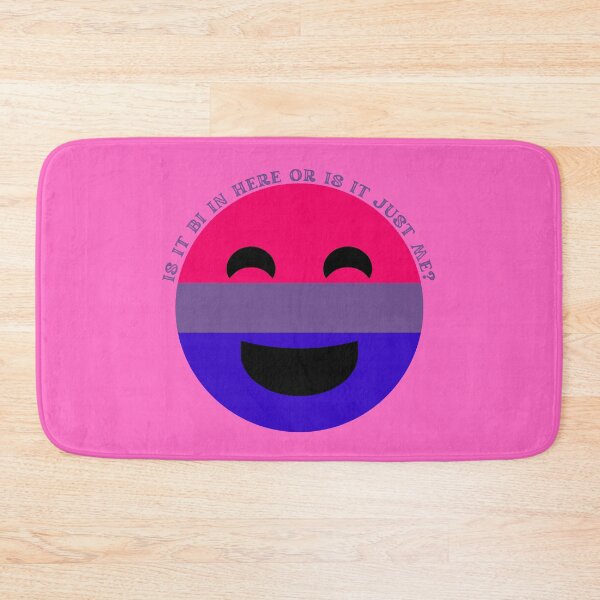 Item preview, Is It Bi In Here Or Is It Just Me Bisexual Smiley Face In Pink designed and sold by LuckyKermit.