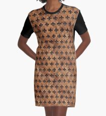 ROYAL1 SCHWARZER MARMOR UND BRAUNER STEIN T-Shirt Kleid