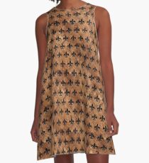 ROYAL1 SCHWARZER MARMOR UND BRAUNER STEIN A-Linien Kleid