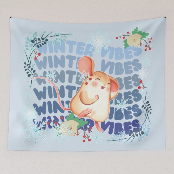 Item preview, Winter Vibes Cute Mouse Design For Winter Cold Lovers designed and sold by TrulyEpoque.