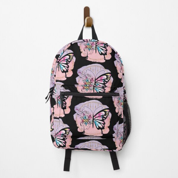 Item preview, Flower Spirits Floral Pink Black Butterfly designed and sold by fatydesignspace.