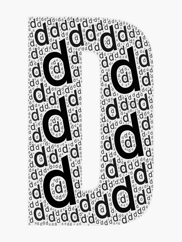 "Letter "D" Word text art typography" Sticker for Sale by TextOnlySTORE Redbubble