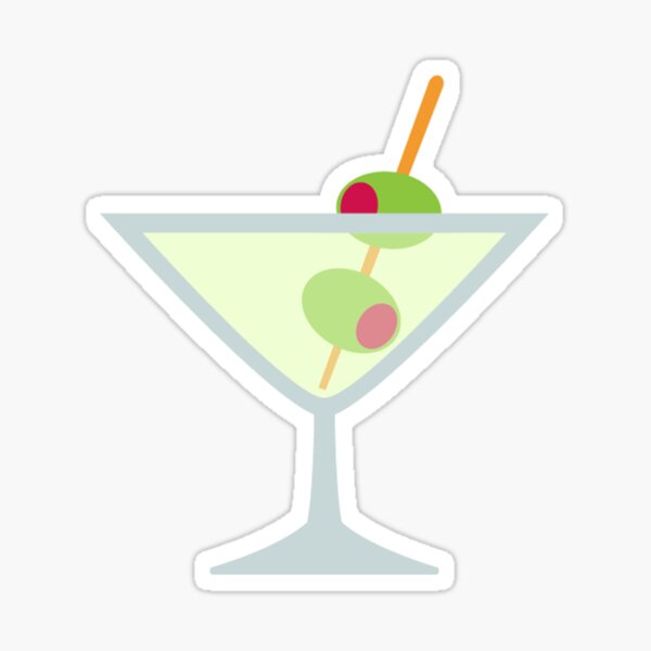 "Martini Olive Glass Salt Happy Hour Party Drink" Sticker by