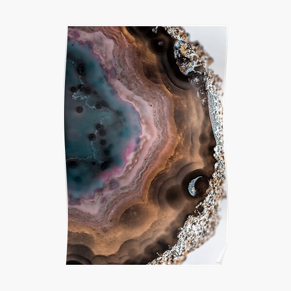 Multi colored agate slice Poster