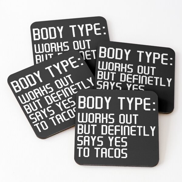 Item preview, Body Type Works Out But Definitely Says Yes To Tacos, Funny Workout Taco Lover designed and sold by Artsy Fun.