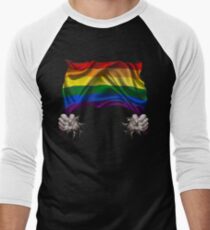 Premium-Gay-Pride-Regenbogen-Shirt Baseballshirt mit 3/4-Arm