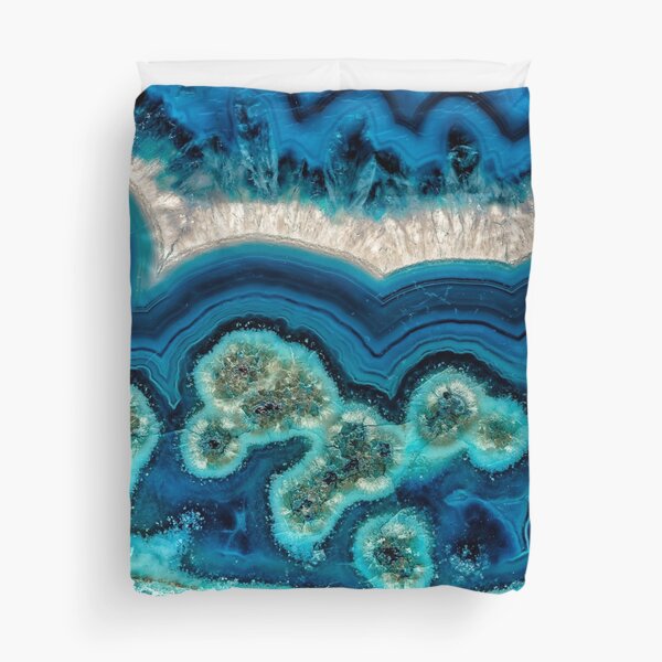 Blue agate slice Duvet Cover