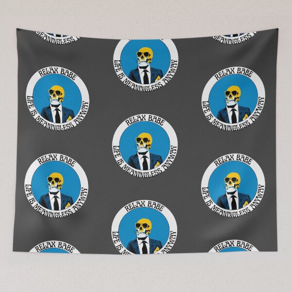 Artikelvorschau, Relax, Life is Meaningless Anyway Pop Art Skull entworfen und verkauft von PVSKI.