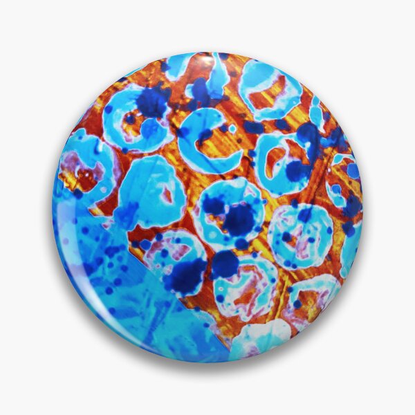 Item preview, Bright blue and orange dot pattern  designed and sold by Grey Robinson.