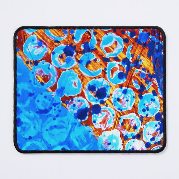 Item preview, Bright blue and orange dot pattern  designed and sold by Grey Robinson.