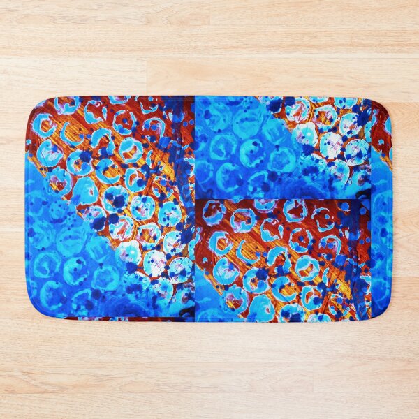Item preview, Bright blue and orange dot pattern  designed and sold by Grey Robinson.