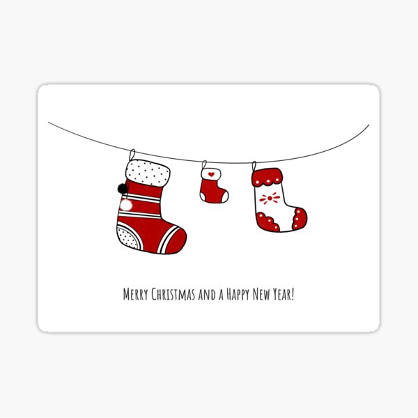 Süße Geschenksocken der frohen Weihnachten Sticker