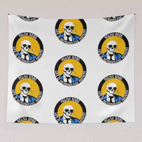 Artikelvorschau, Relax, Life is Meaningless Anyway Pop Art Skull entworfen und verkauft von PVSKI.