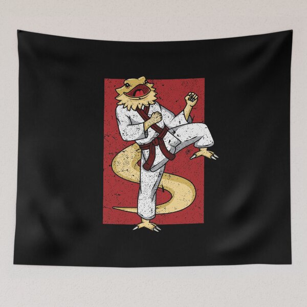Aperçu de l'œuvre Arts martiaux lézard étudiant herpétologue drôle ninja créée et vendue par DoSt-997.