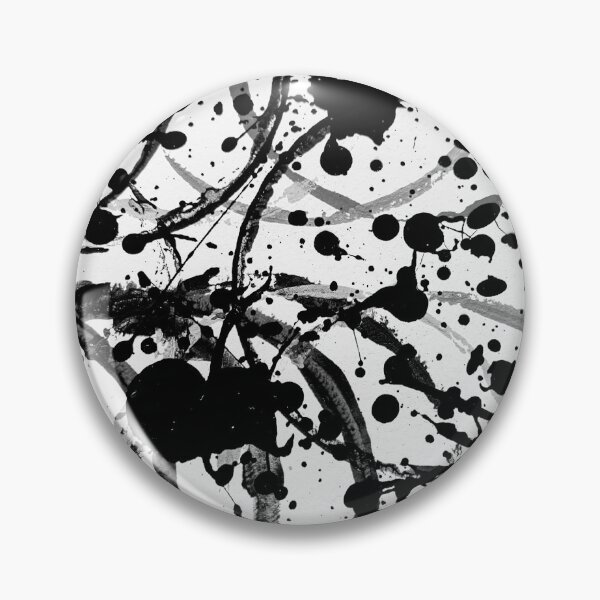 Aperçu de l'œuvre Cercles et éclaboussures de peinture monochromes créée et vendue par Grey Robinson.
