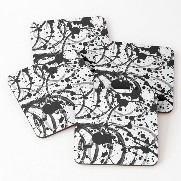 Item preview, Monochromatic paint circles and splatters  designed and sold by Grey Robinson.