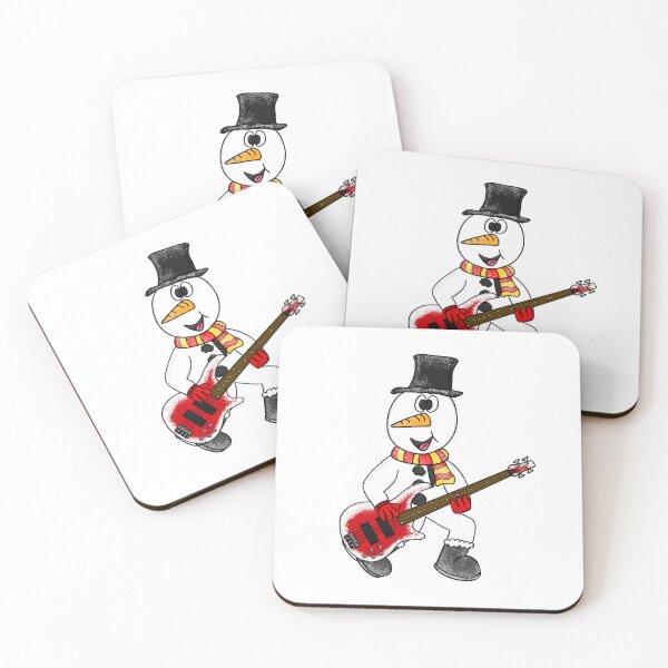 Artikelvorschau, Weihnachts-Bassist-Schneemann spielt Bassgitarre entworfen und verkauft von doodlerob.