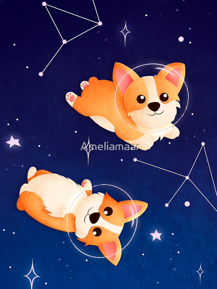 Corgi in Space by Ameliamaar