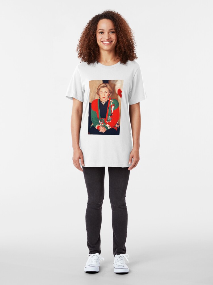 Vista alternativa de Camiseta ajustada Jersey de Navidad de Hillary Clinton