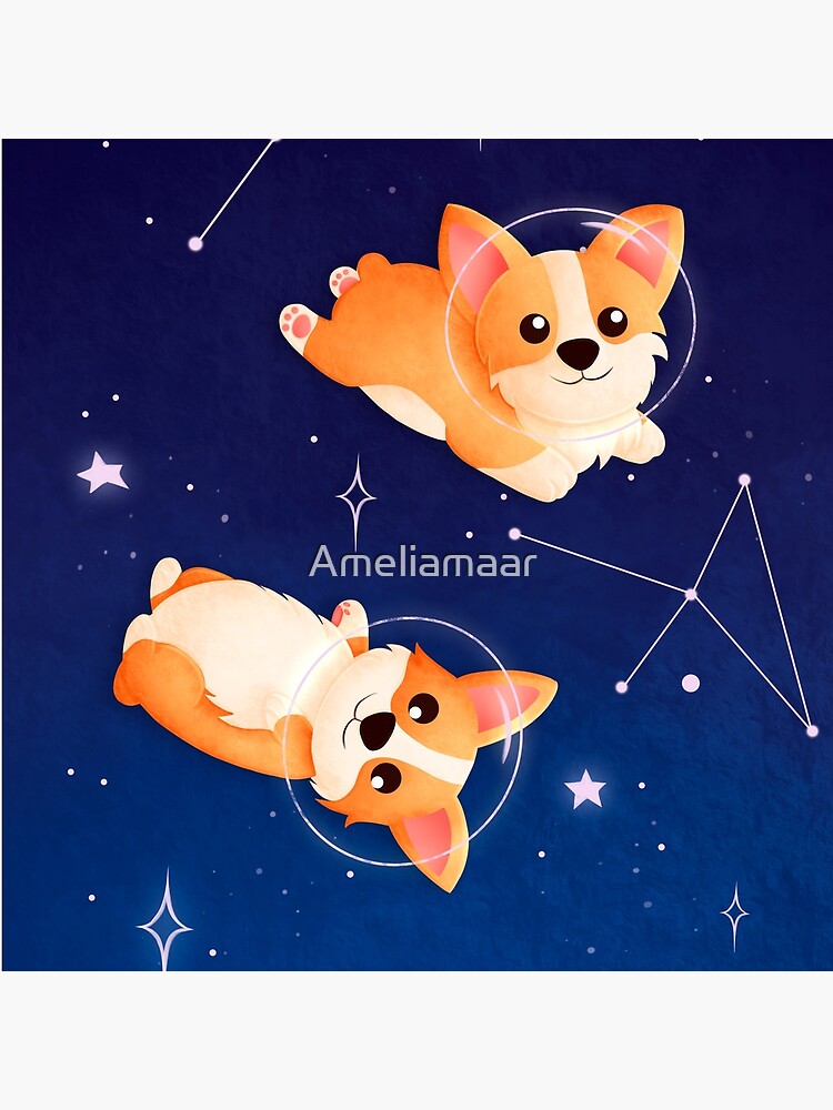 Corgi in Space by Ameliamaar