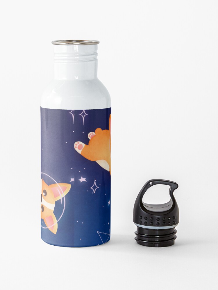 Alternate view of Corgi in Space Water Bottle