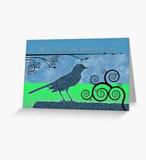 Quote About Hope, Bird and Vines Illustration Greeting Card