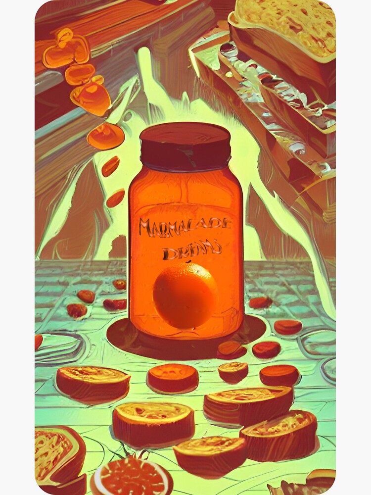 "Marmalade dreams (orange citrus jam toast fan dream fantasy)" Sticker