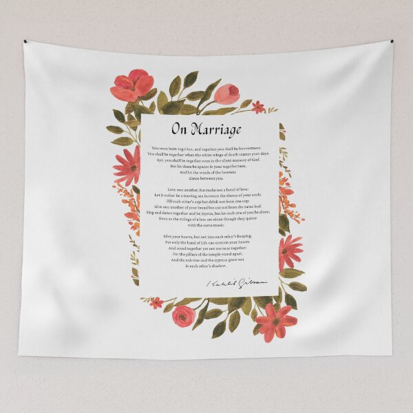 Item preview, On Marriage, from The Prophet, by libanese author Gibran Khalil Gibran - Romantic Love Book quote with author signature designed and sold by Storyphyle.