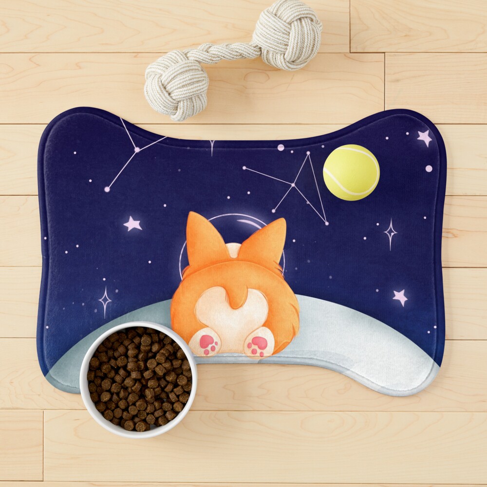 Corgi on the Moon Pet Mat