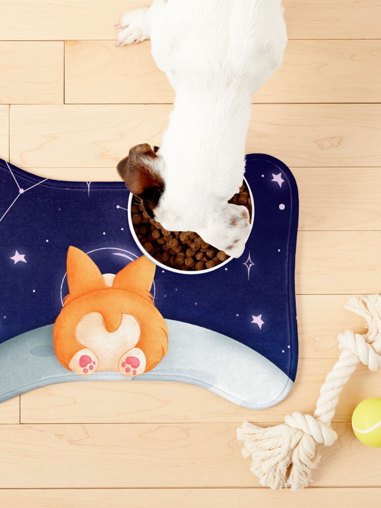 Alternate view of Corgi on the Moon Pet Mat