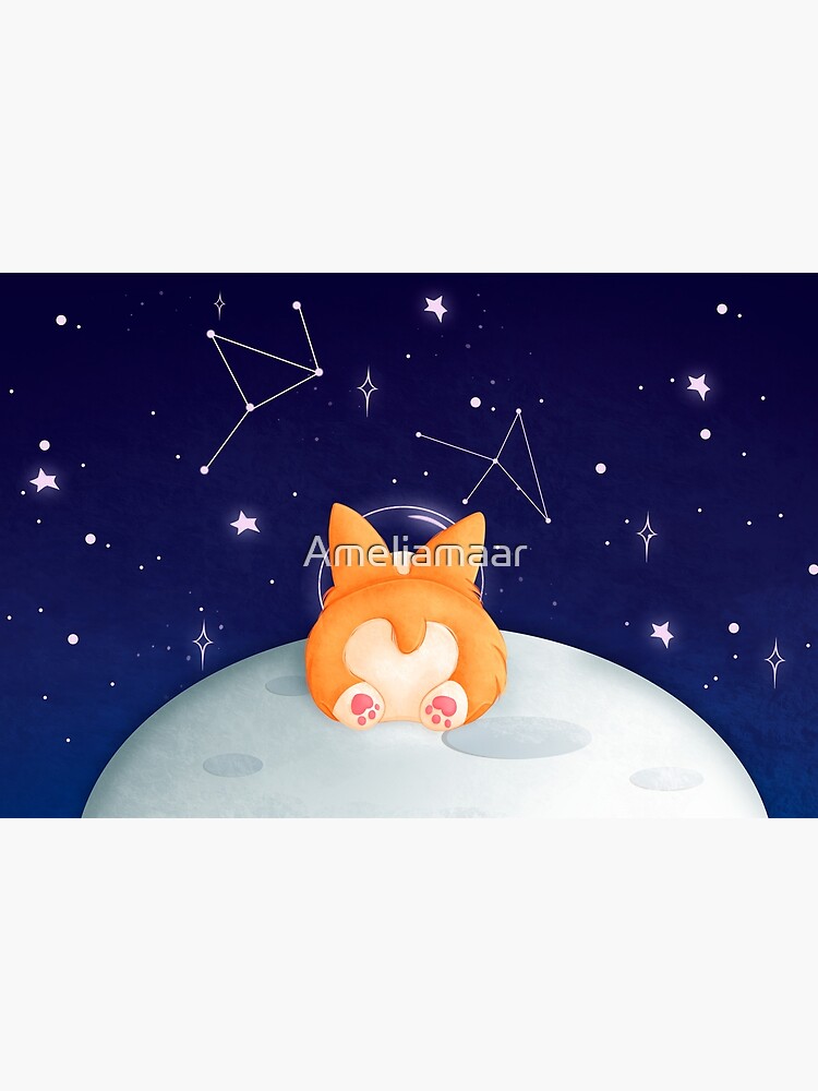 Corgi on the Moon by Ameliamaar