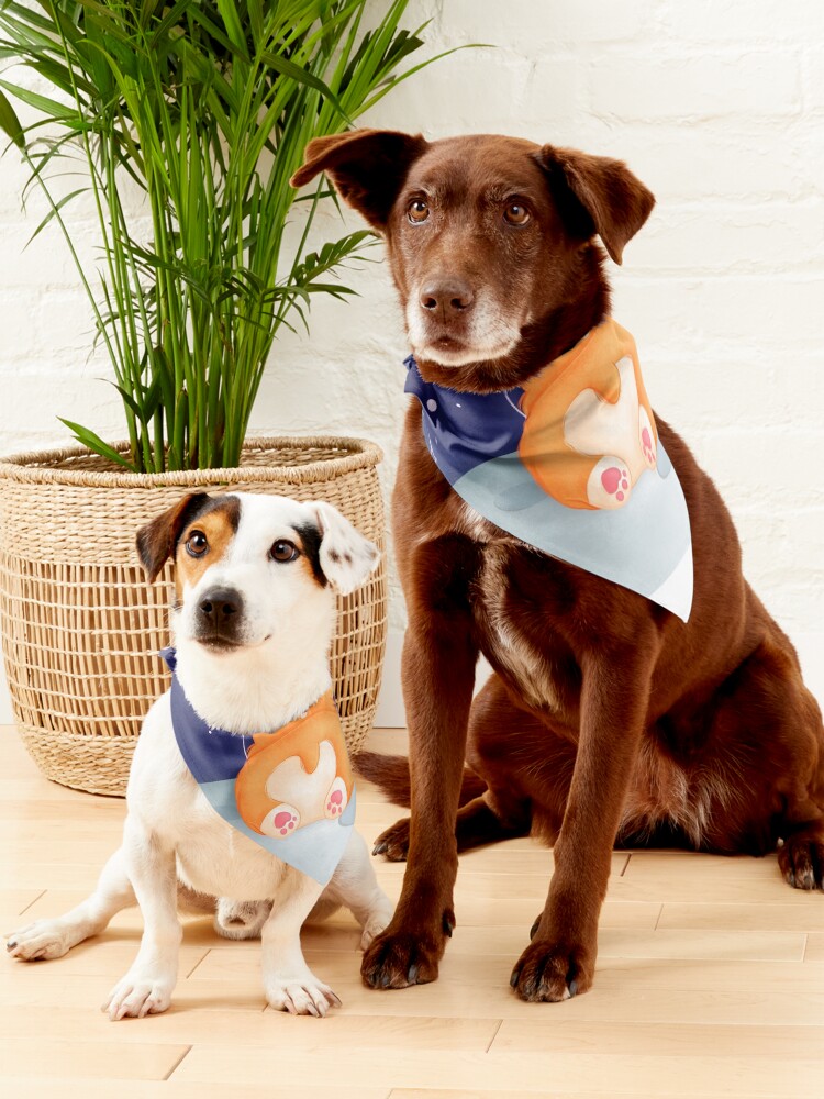 Alternate view of Corgi on the Moon Pet Bandana