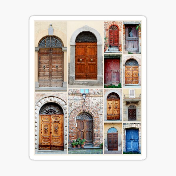 Italian Wooden Door Collage Sticker