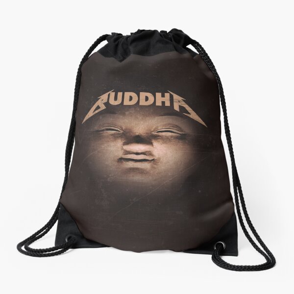 Buddha - Cool Funny Heavy Metal Yoga Addict Design Drawstring Bag