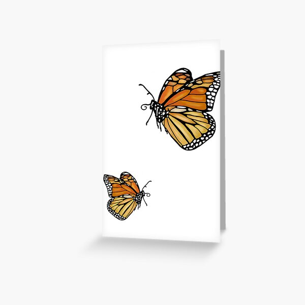 Item preview, Two orange butterflies flying designed and sold by AprilleRose.