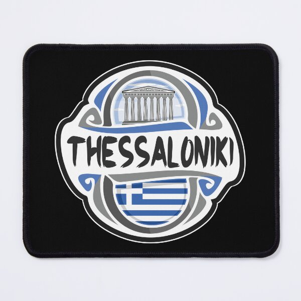 Item preview, Thessaloniki Greece Flag Badge Travel Souvenir Stamp designed and sold by TeeHome.
