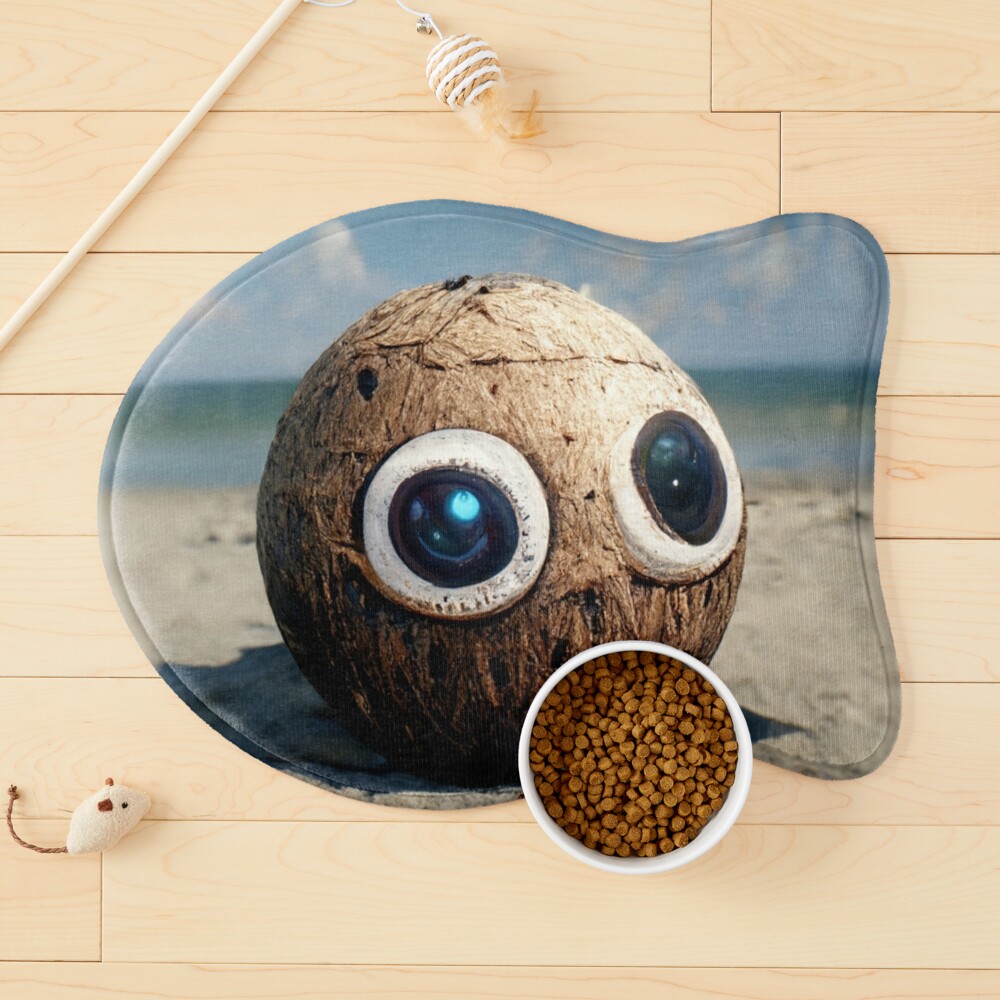 Funny coconut with big googly eyes Art Board Print for Sale by