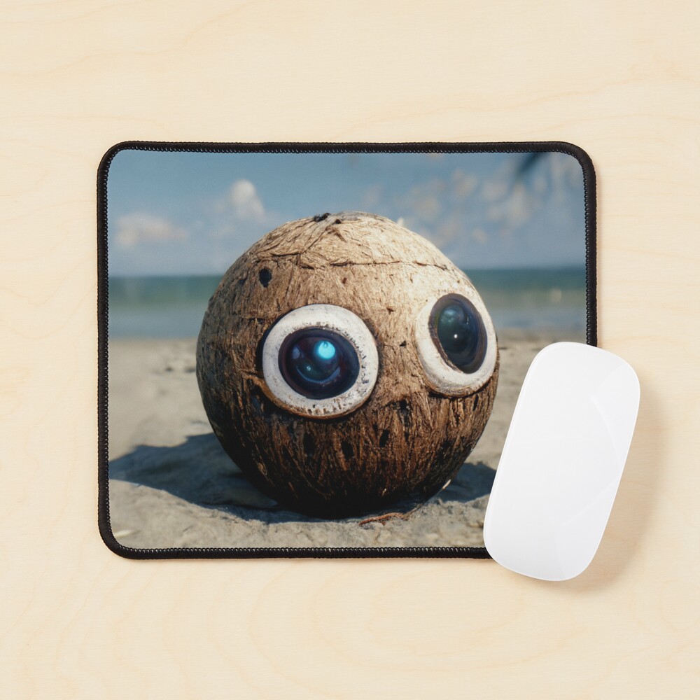 Funny coconut with big googly eyes Art Board Print for Sale by fcmuzik