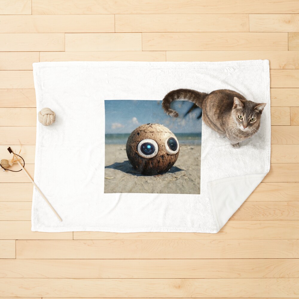 Funny coconut with big googly eyes Art Board Print for Sale by