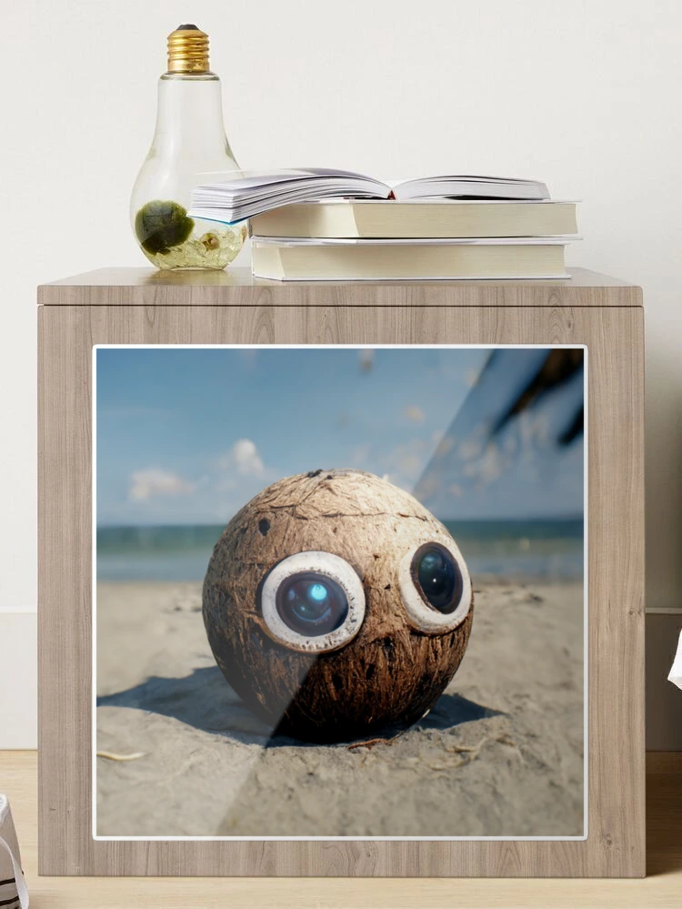 Funny coconut with big googly eyes Art Board Print for Sale by fcmuzik